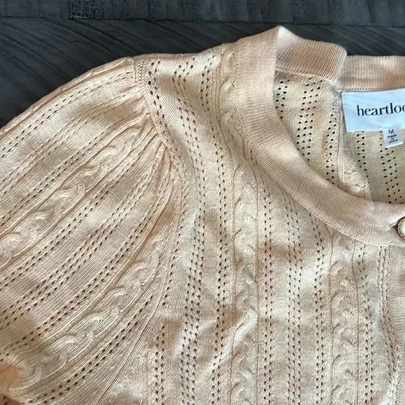 Heartloom Vale Cardi‎ Yellow Button Down Cardigan Sweater - Medium - Picture 11 of 14